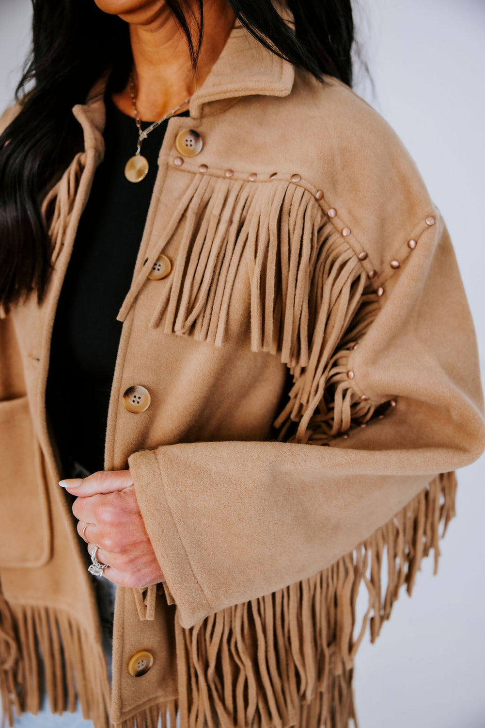 Everly Fringe Oversized Jacket
