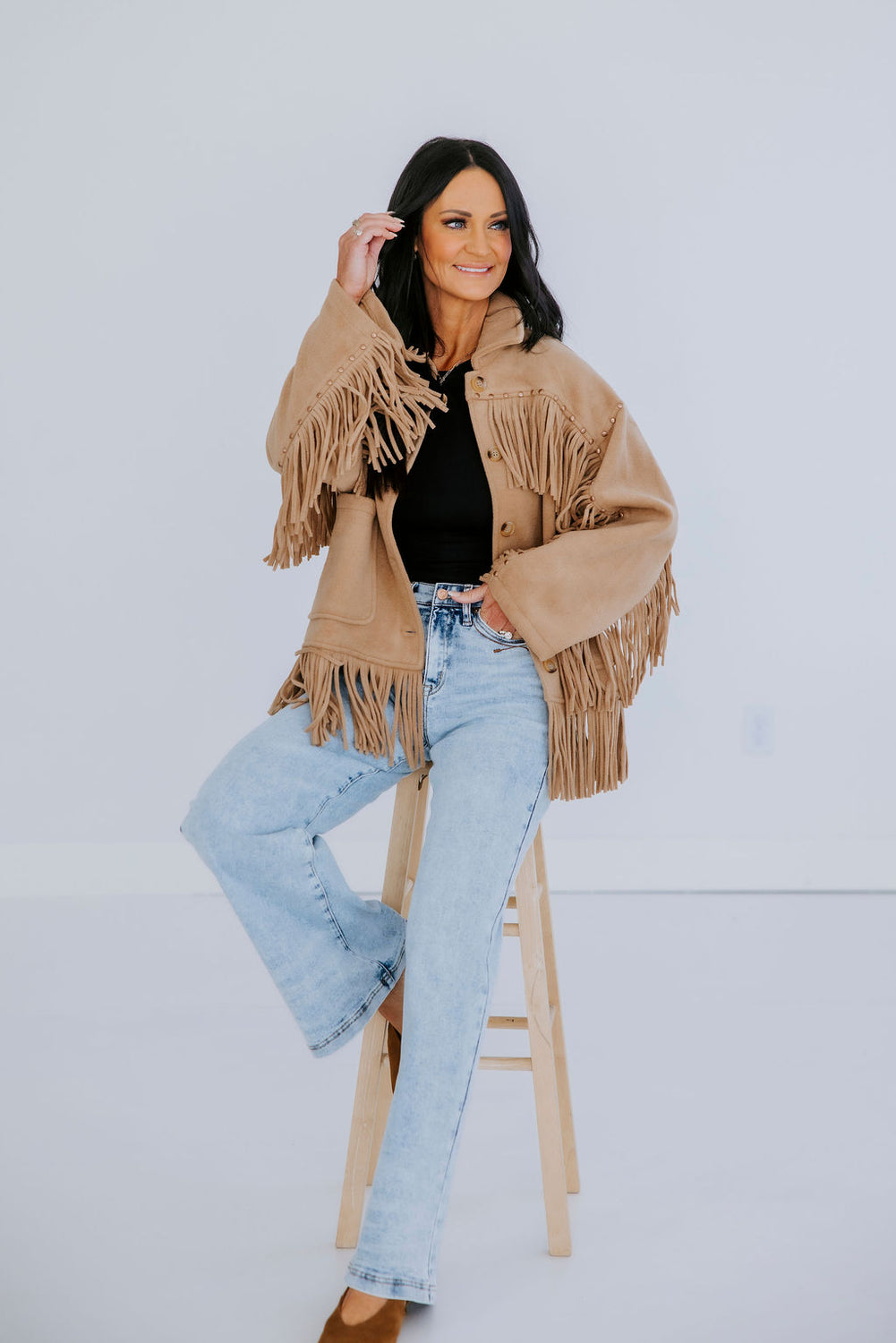 Everly Fringe Oversized Jacket
