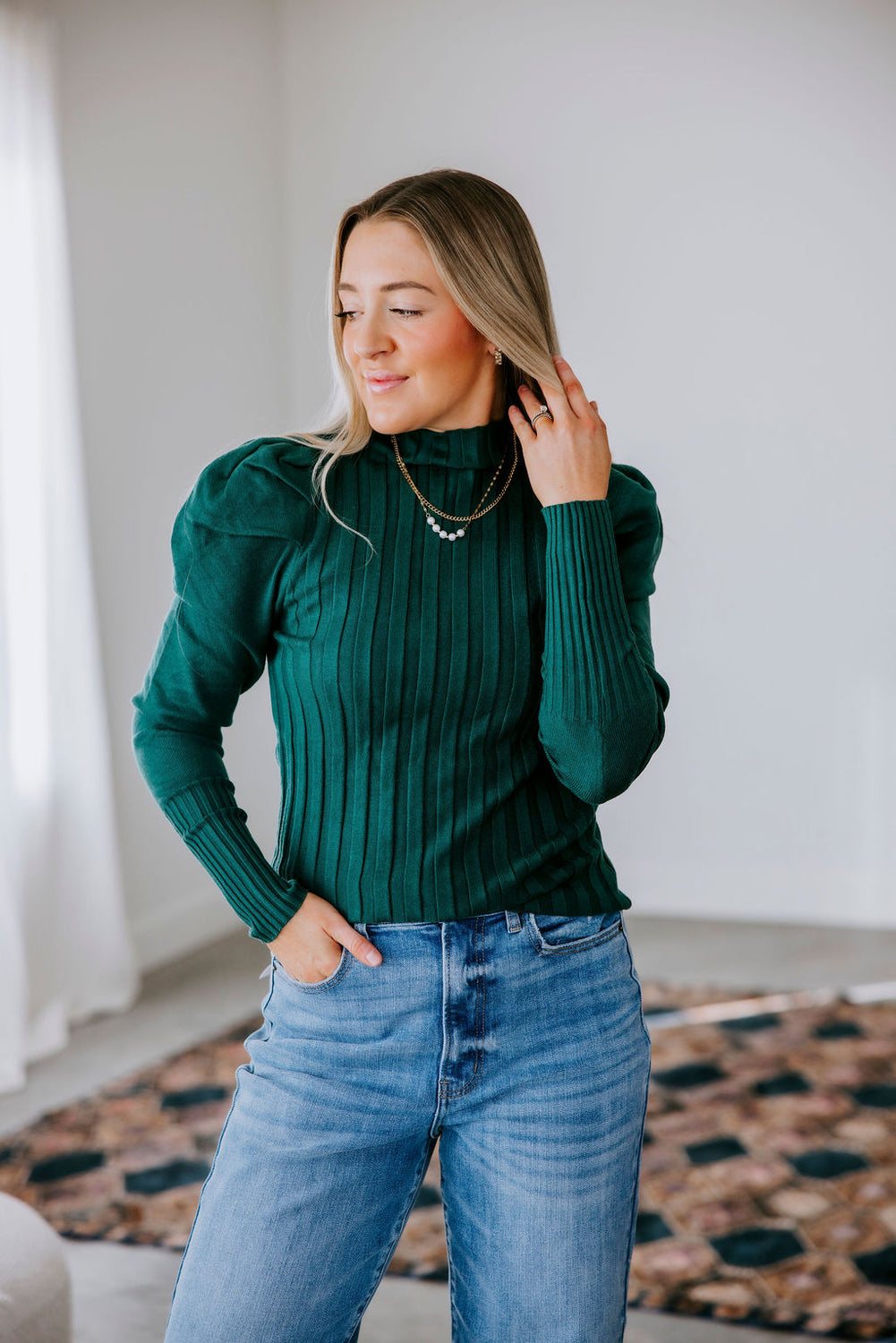 Desiree Mock Neck Knit Top