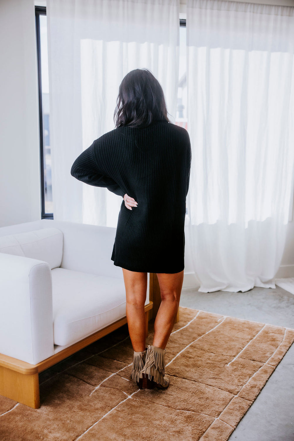 Audrey Turtleneck Mini Sweater Dress