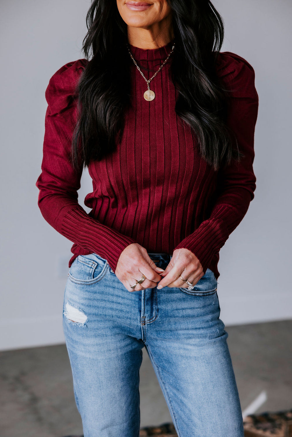 Desiree Mock Neck Knit Top