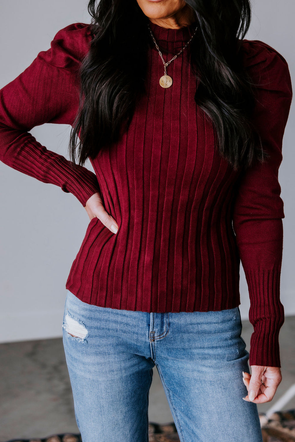 Desiree Mock Neck Knit Top