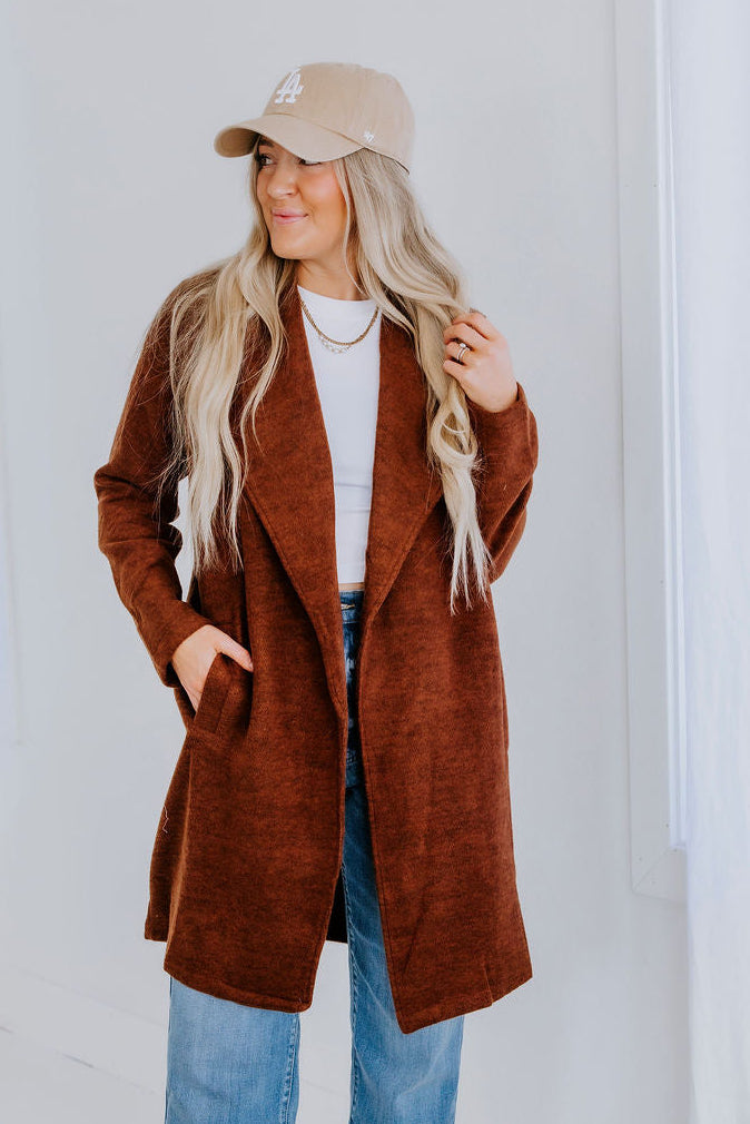 Thatcher Open Front Pocketed Coatigan