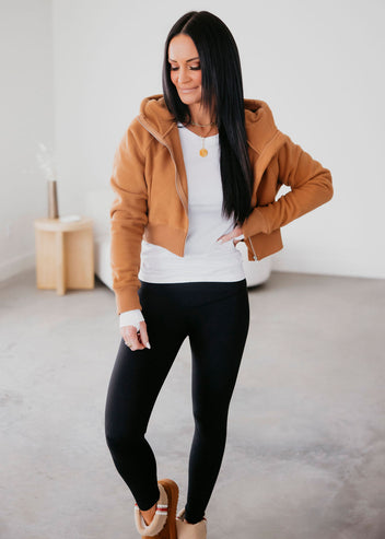Ria Fleece Cropped Zip Hoodie