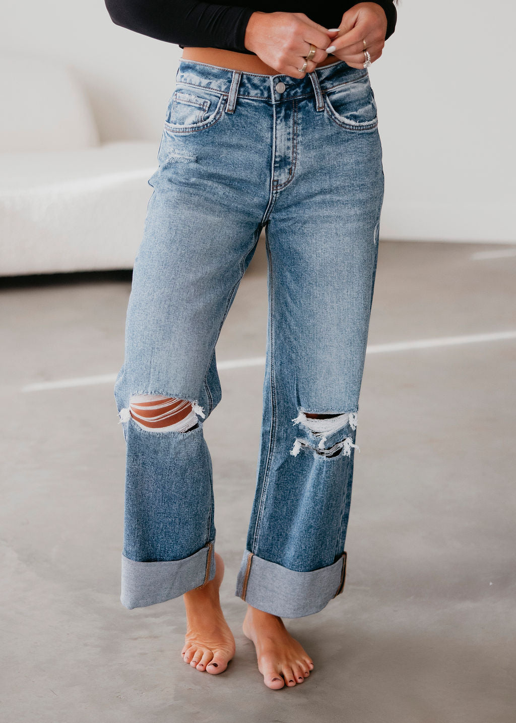 Rosy Lovervet Cuffed Jean