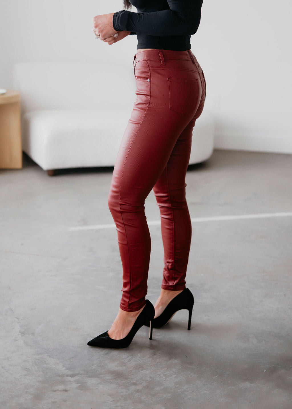 Reed Faux Leather Skinny Jeans