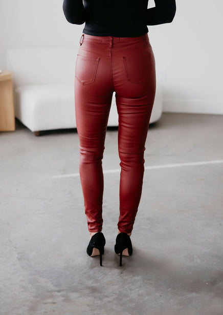 Reed Faux Leather Skinny Jeans