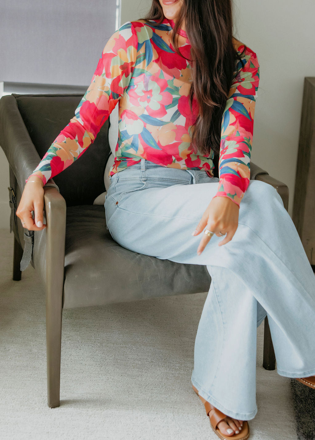 Anica Floral Mesh Top