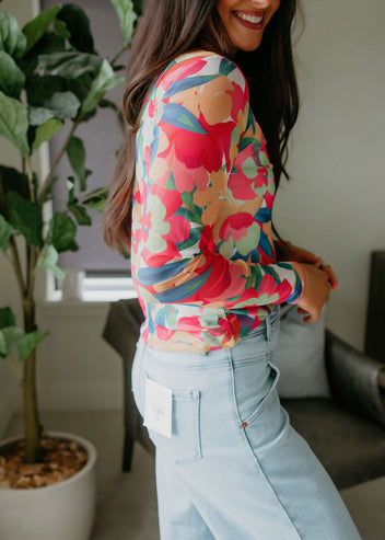 Anica Floral Mesh Top