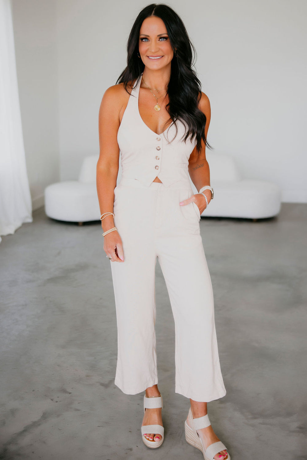 Walker Linen Halter Jumpsuit