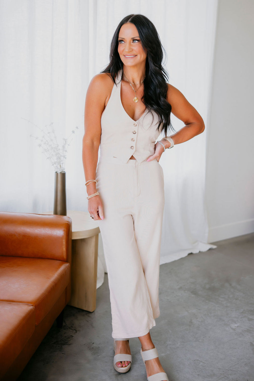 Walker Linen Halter Jumpsuit