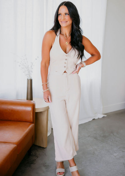 Walker Linen Halter Jumpsuit product view