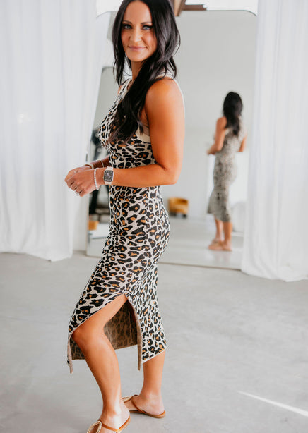 Leopard Print Midi Dress | Lauriebelles Leopard Print Midi Dress | Lauriebelles