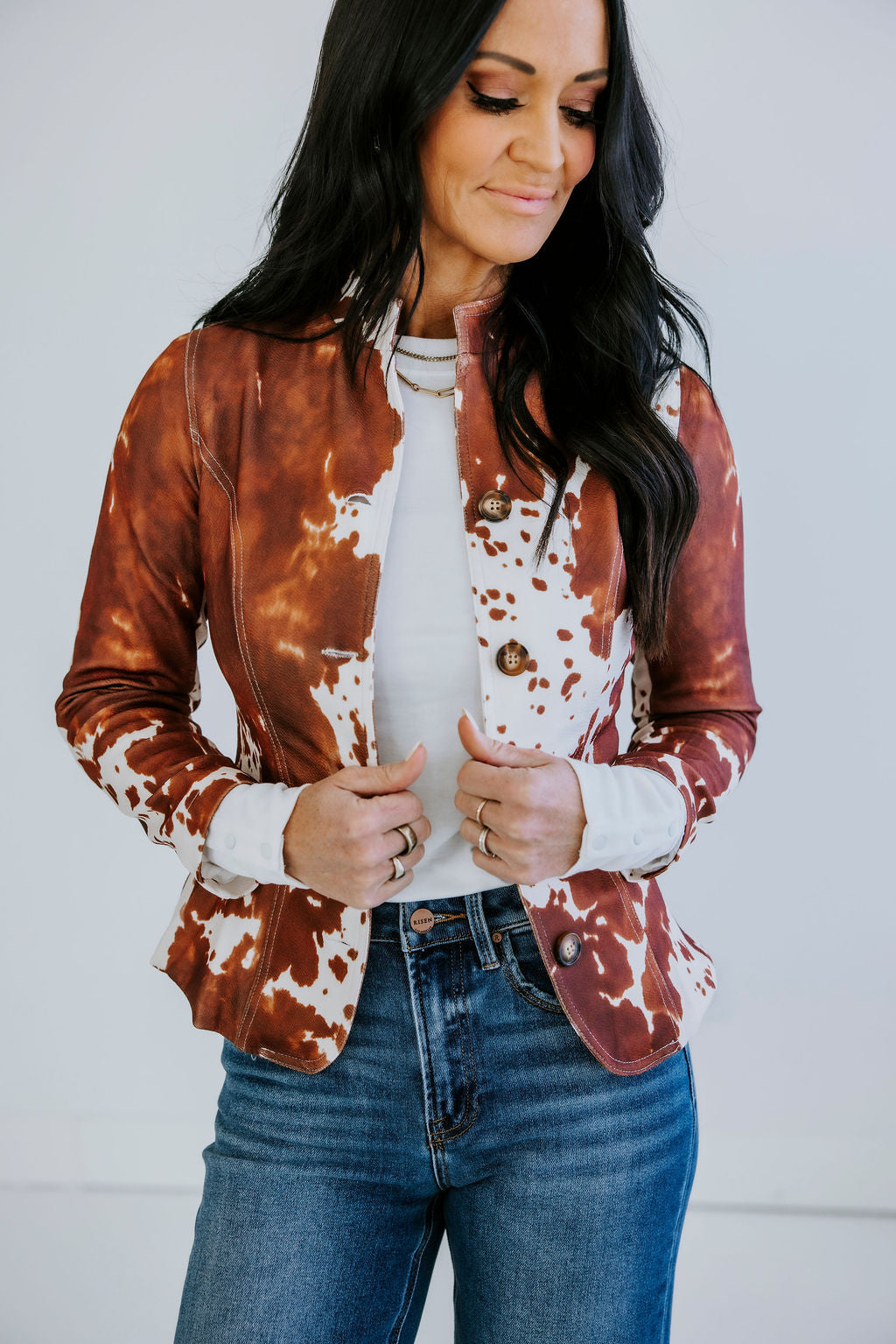 image of Hutch Cow Print Blazer