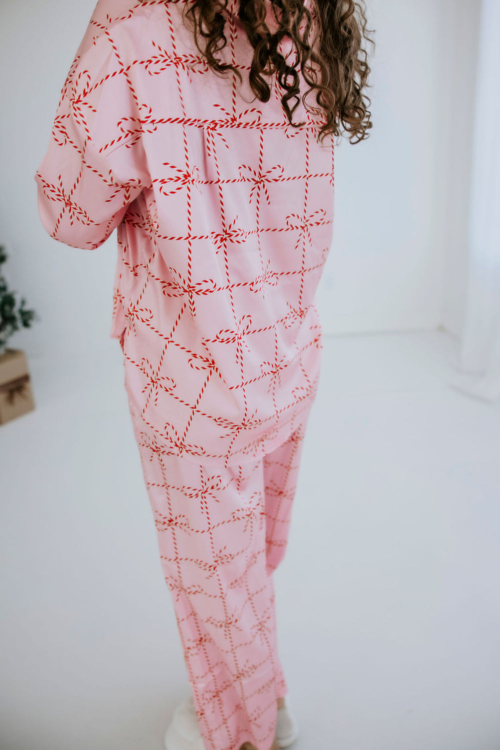 Festive Bow Printed Pajama Set