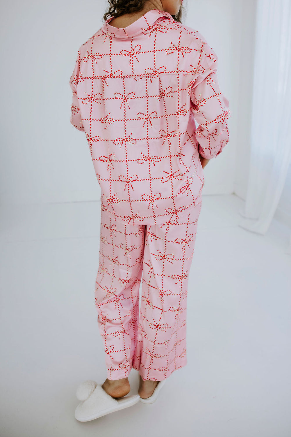 Festive Bow Printed Pajama Set