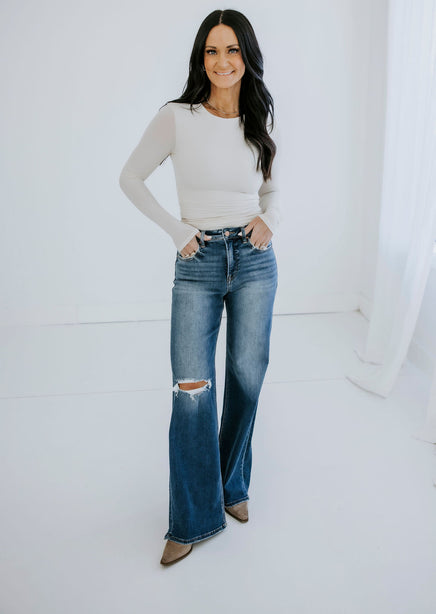 Mikah Saige Mini Flare Jean – Lauriebelles