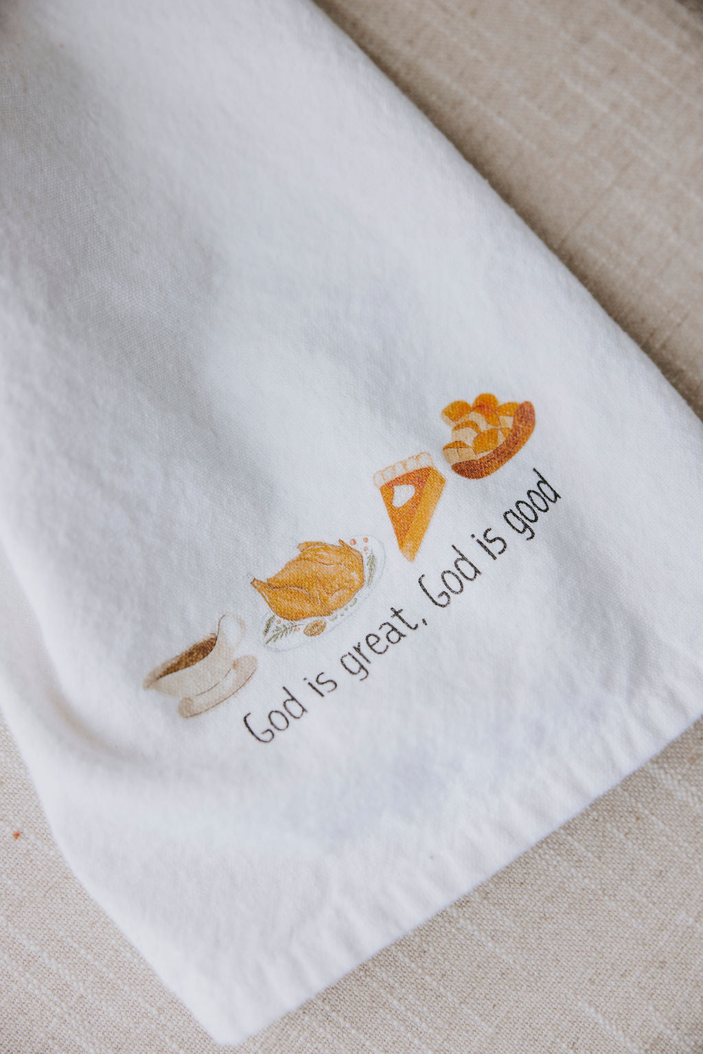 image of God Is Great God Is Good Kitchen Towel