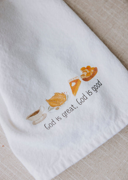 God Is Great God Is Good Kitchen Towel product view