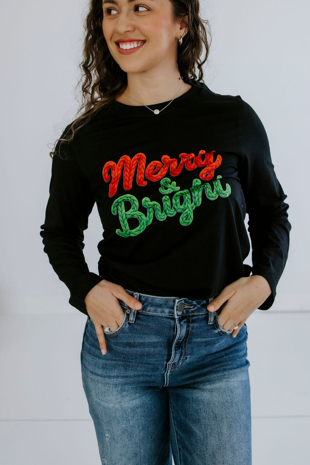 Merry & Bright Long Sleeve Graphic Tee
