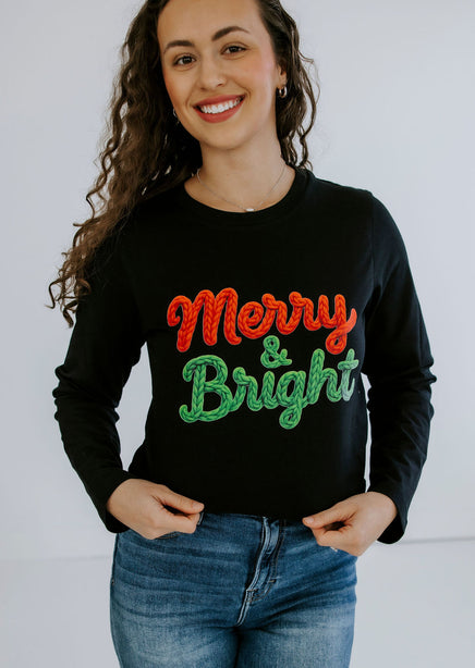 Merry & Bright Long Sleeve Graphic Tee product view