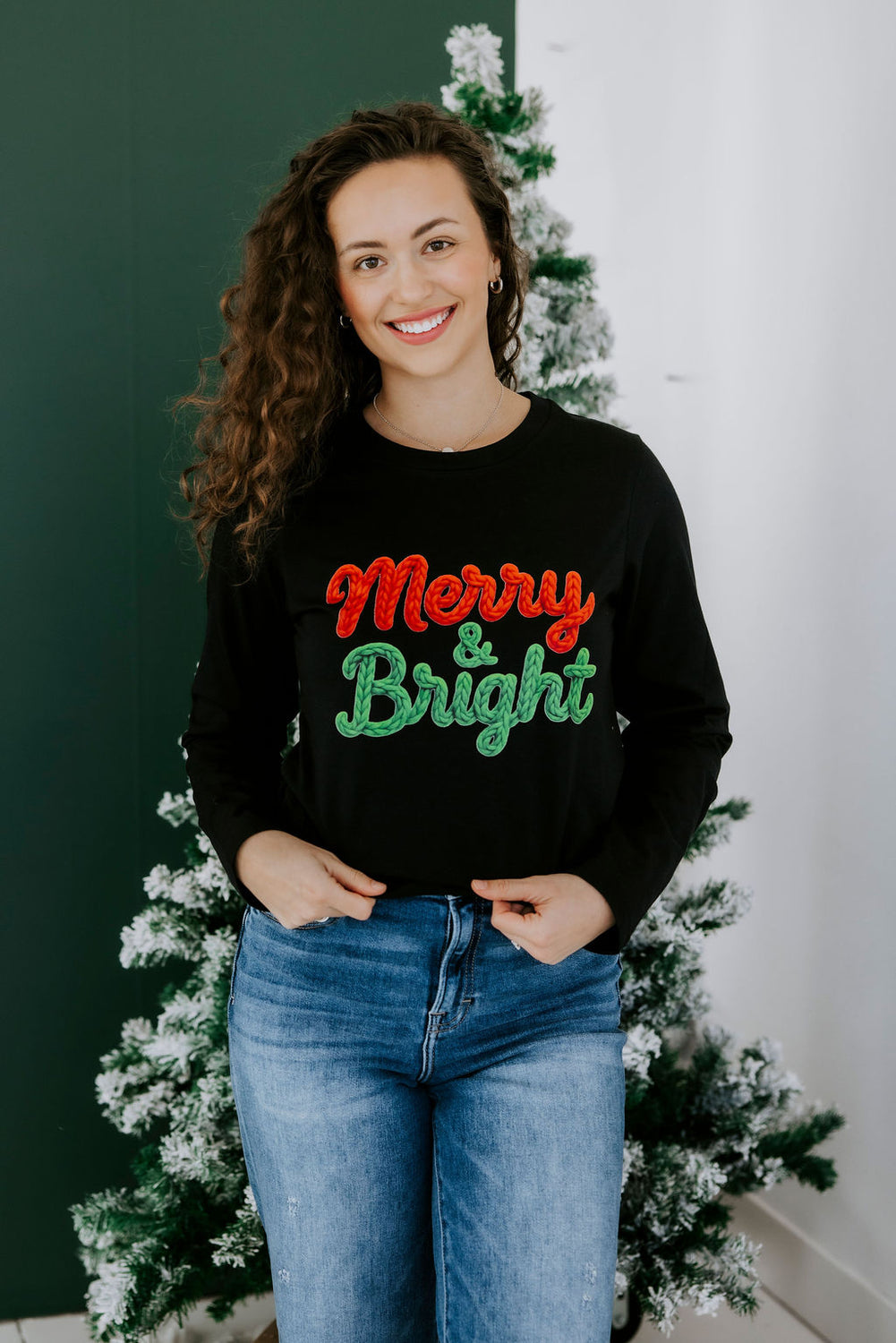 Merry & Bright Long Sleeve Graphic Tee