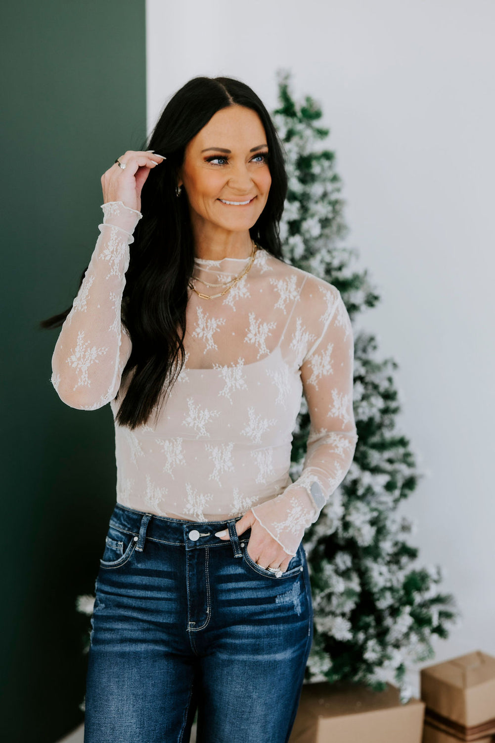 Ember Floral Mesh Top