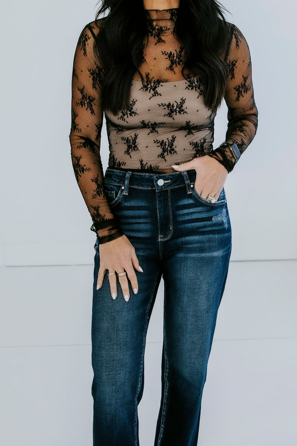 Ember Floral Mesh Top
