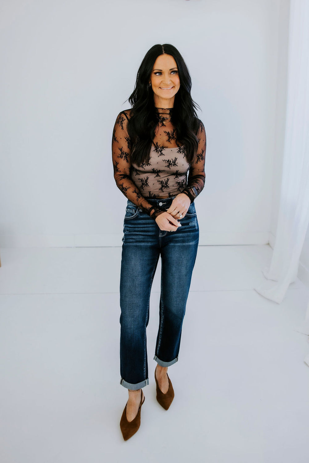 Ember Floral Mesh Top