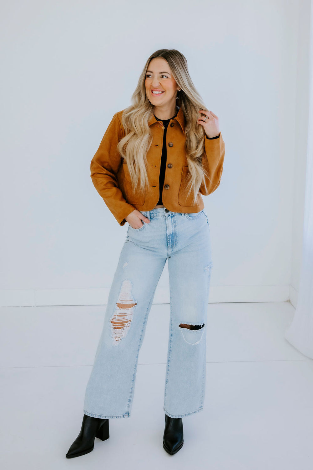 Daulton Cropped Suede Jacket