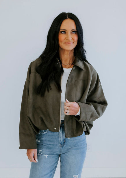 Olivia Suede Bubble Hem Jacket product view