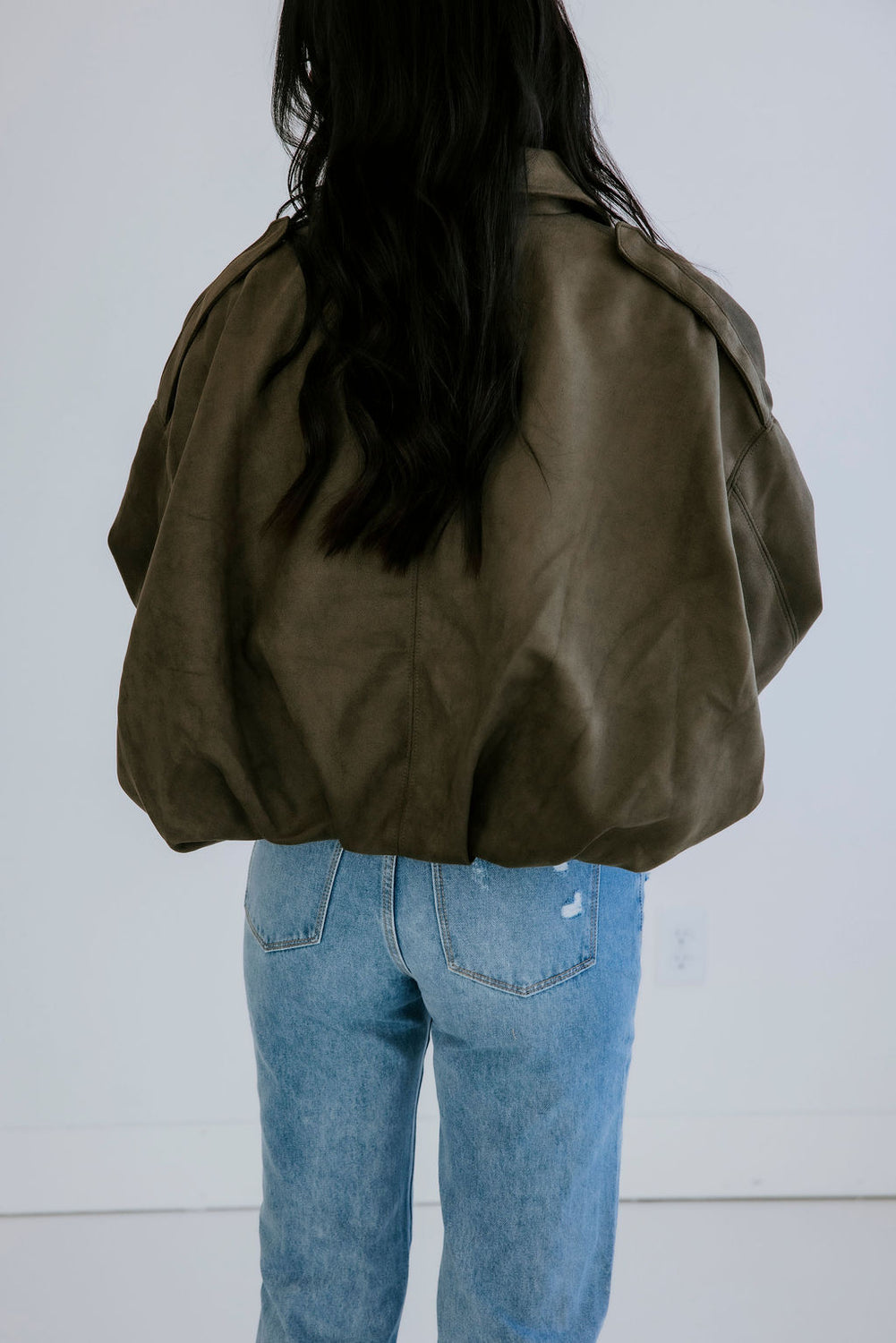 Olivia Suede Bubble Hem Jacket