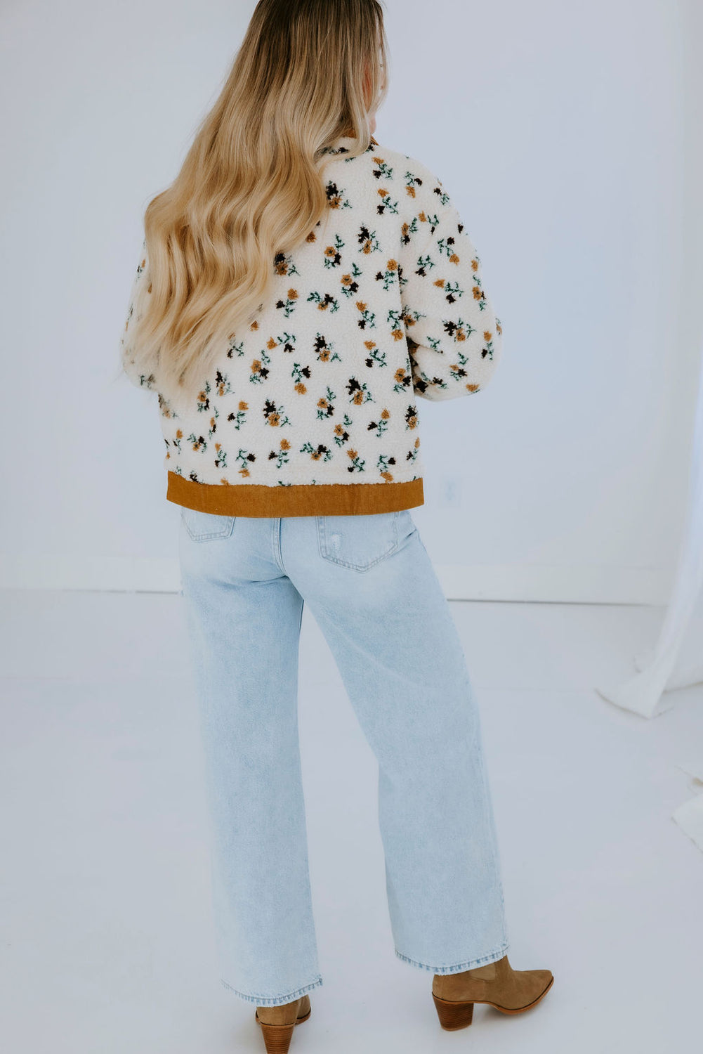 Ryanne Floral Print Sherpa Jacket