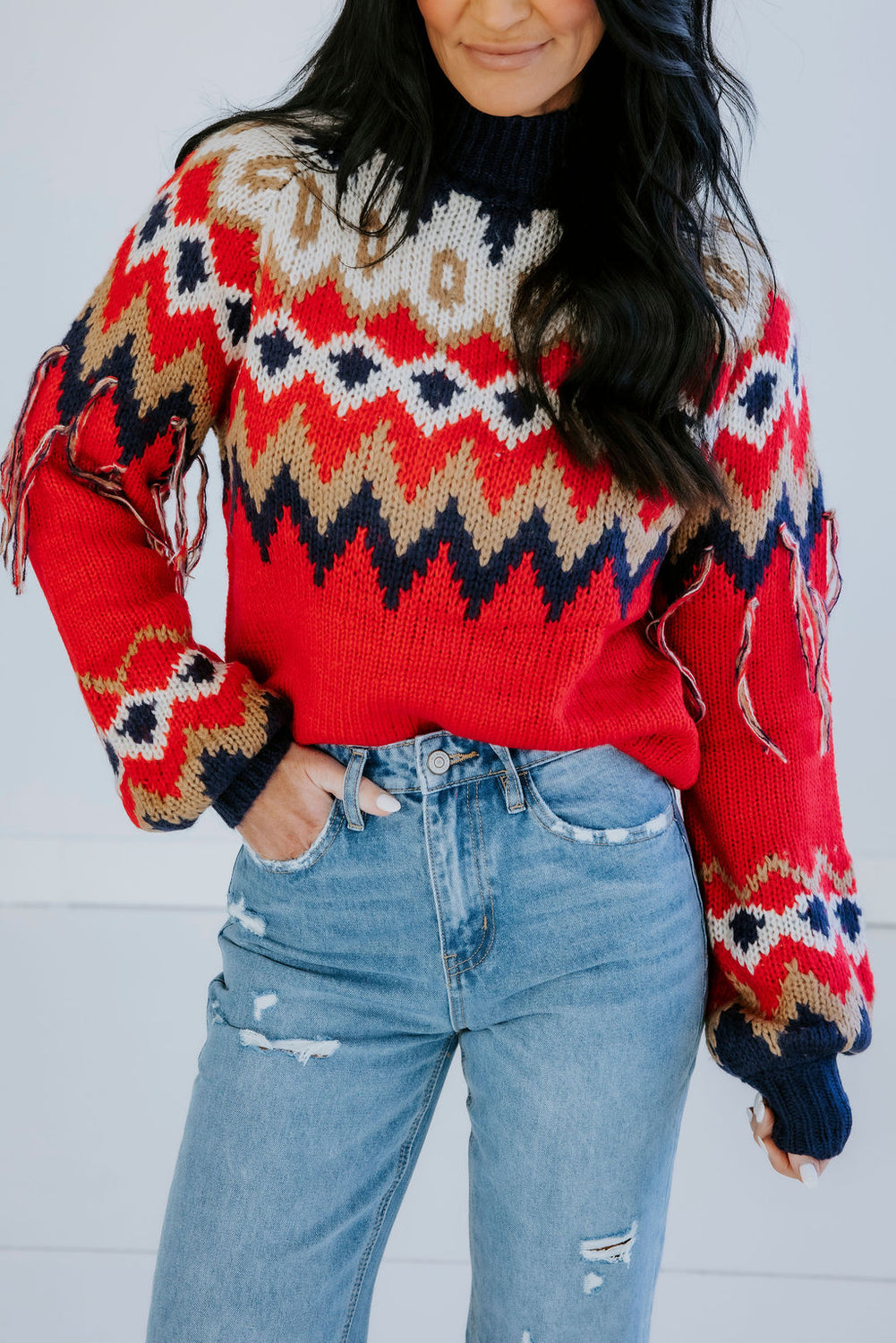 Margaret Fringe Sleeve Sweater