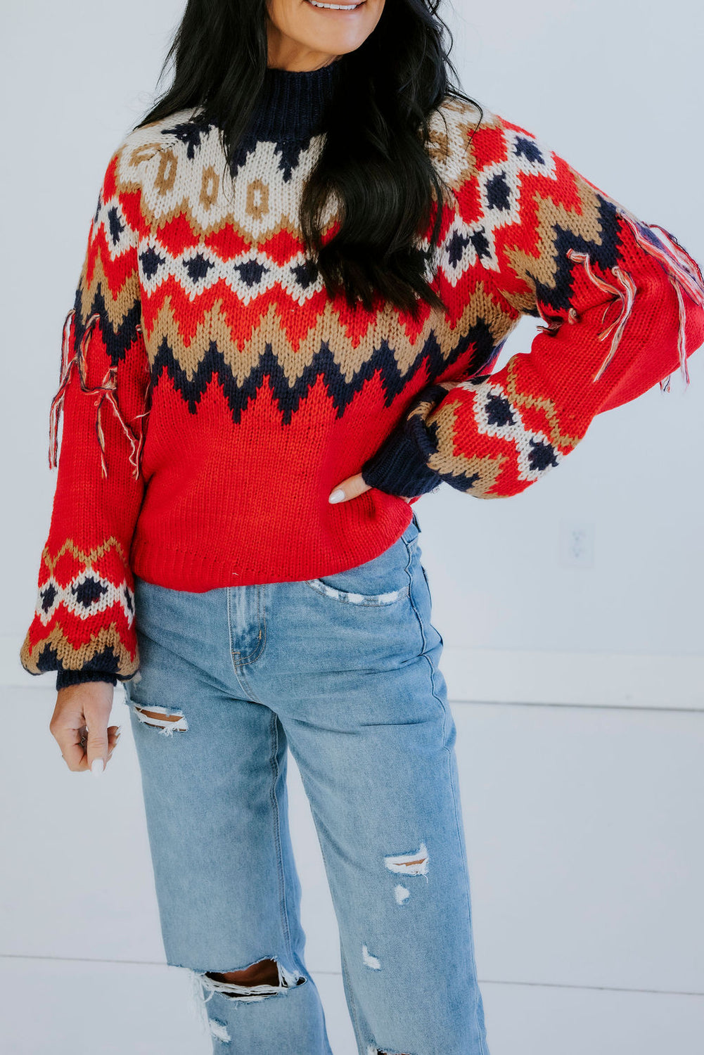 Margaret Fringe Sleeve Sweater