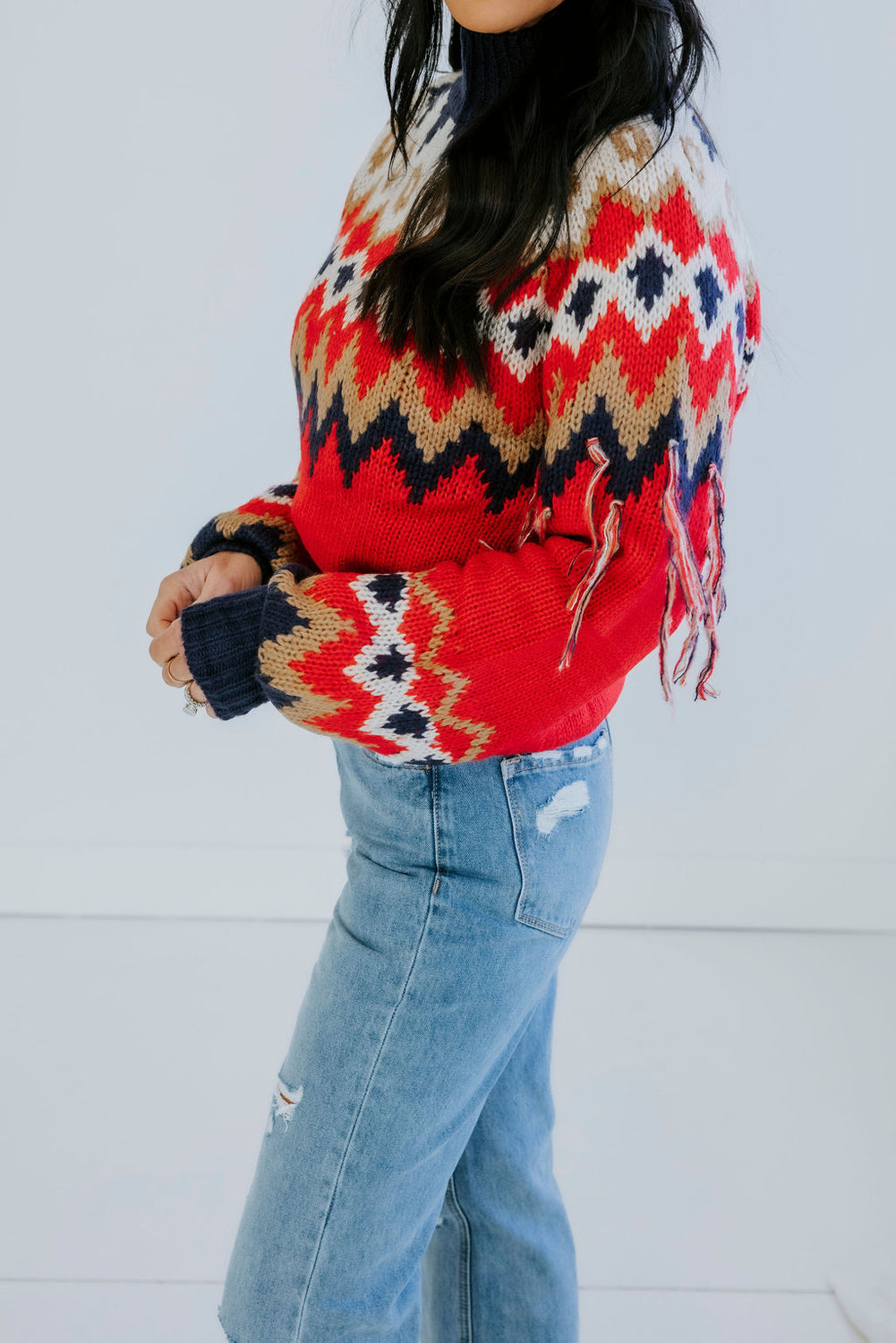 Margaret Fringe Sleeve Sweater
