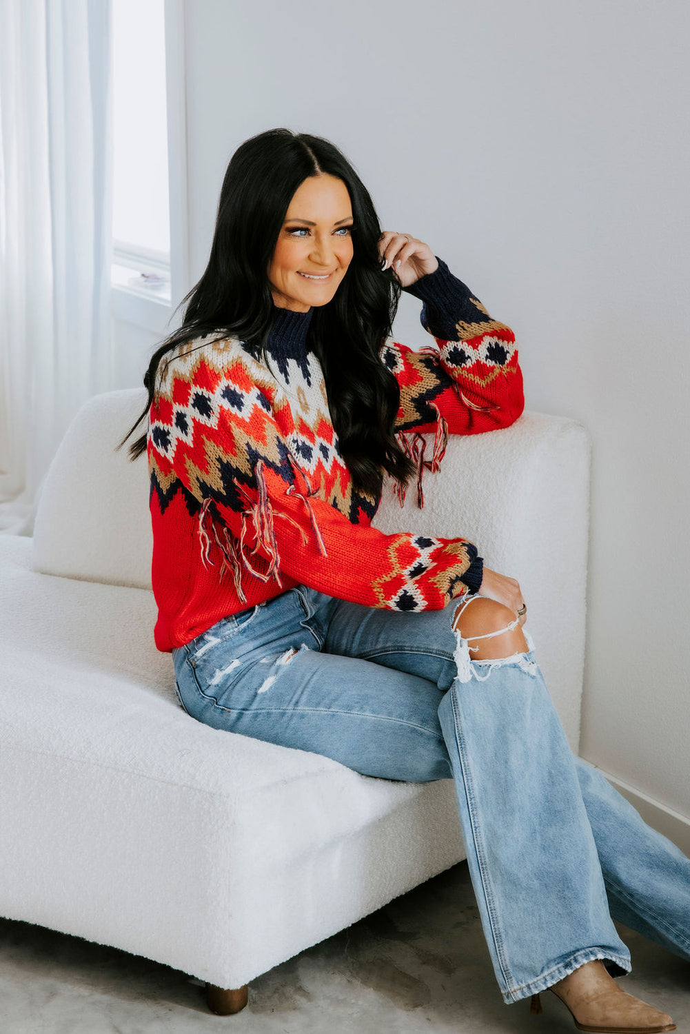 Margaret Fringe Sleeve Sweater