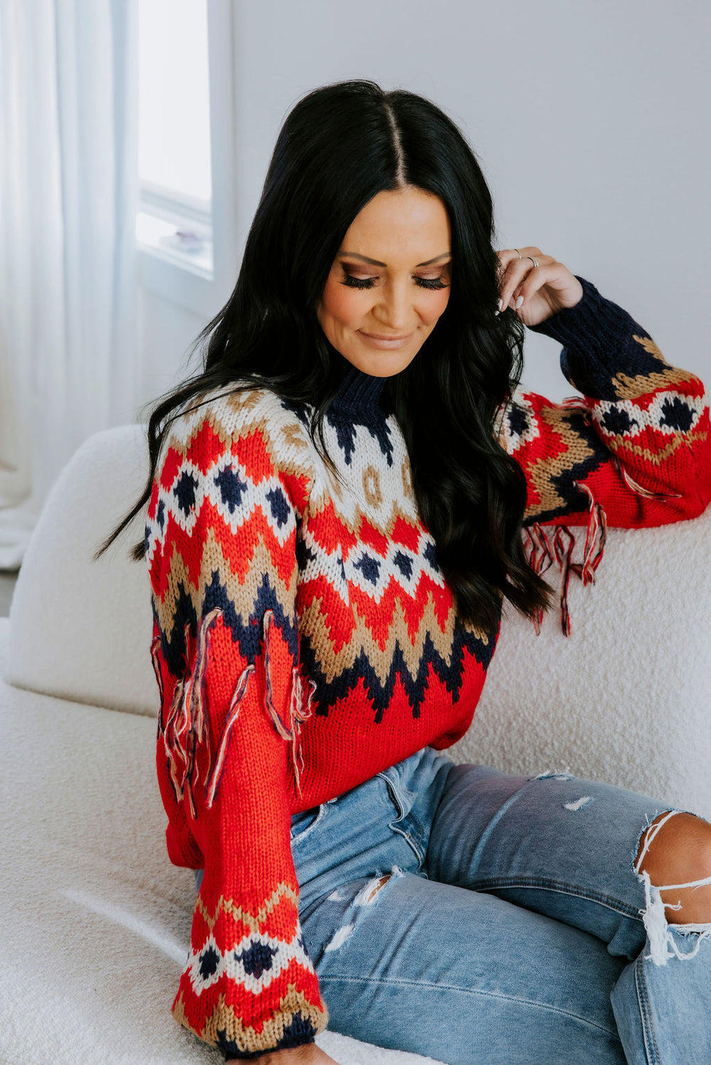 Margaret Fringe Sleeve Sweater