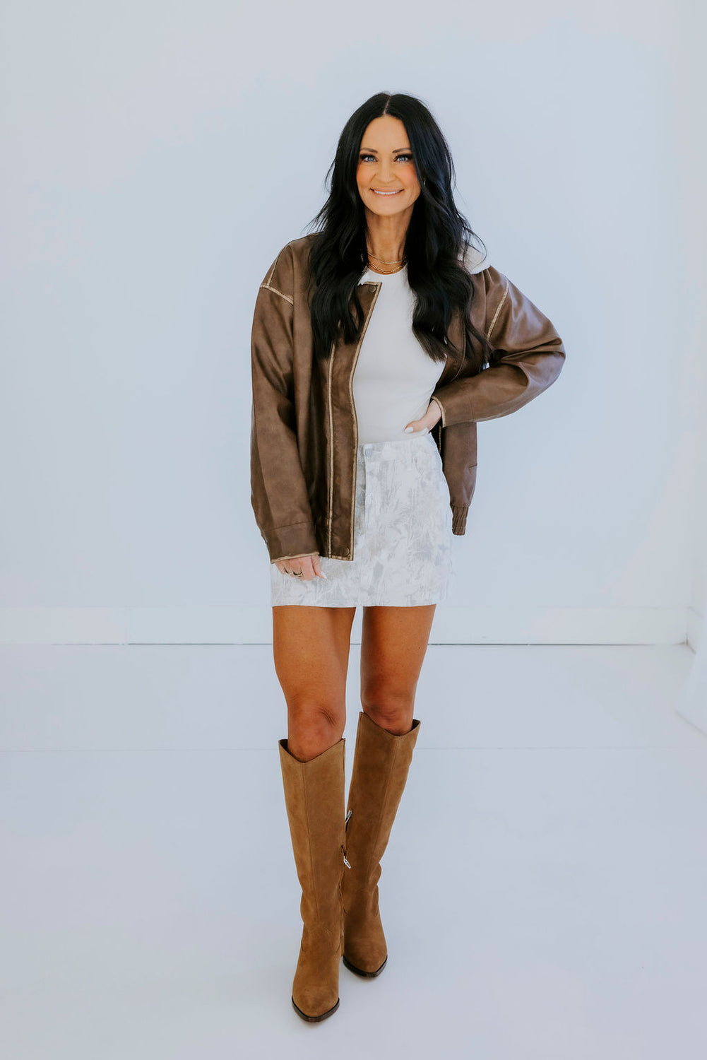 Joana Saige Camo Denim Skort