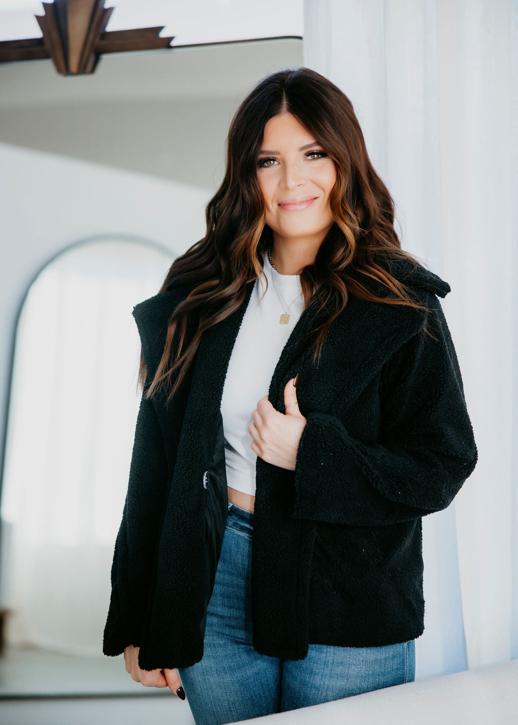 Teddy Faux Fur Peacoat