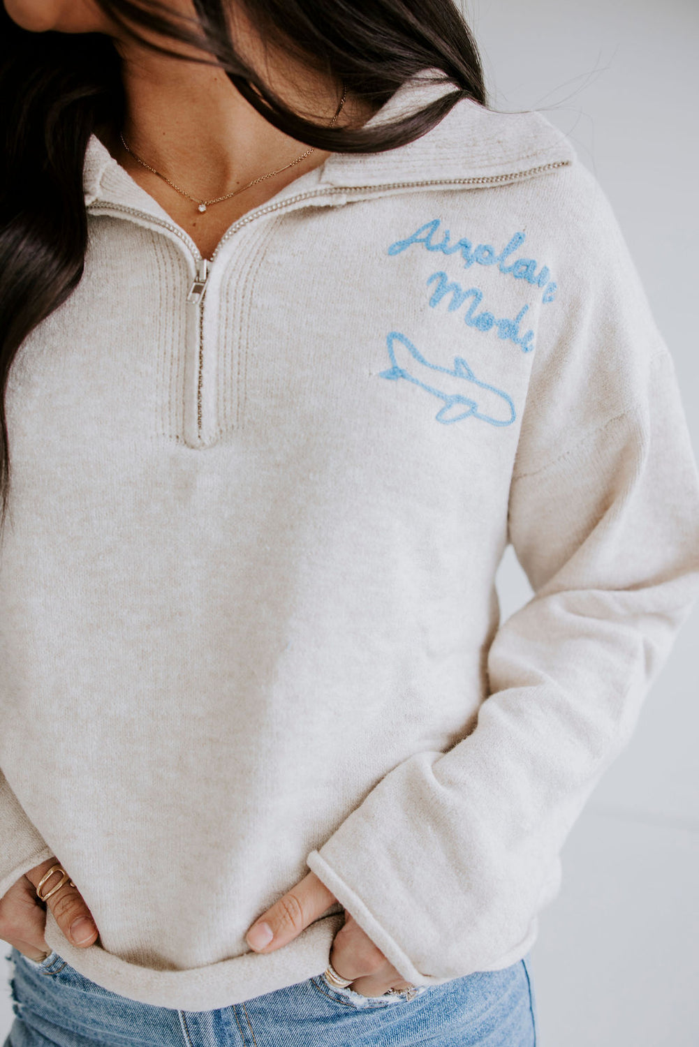 Airplane Mode Half Zip Pullover