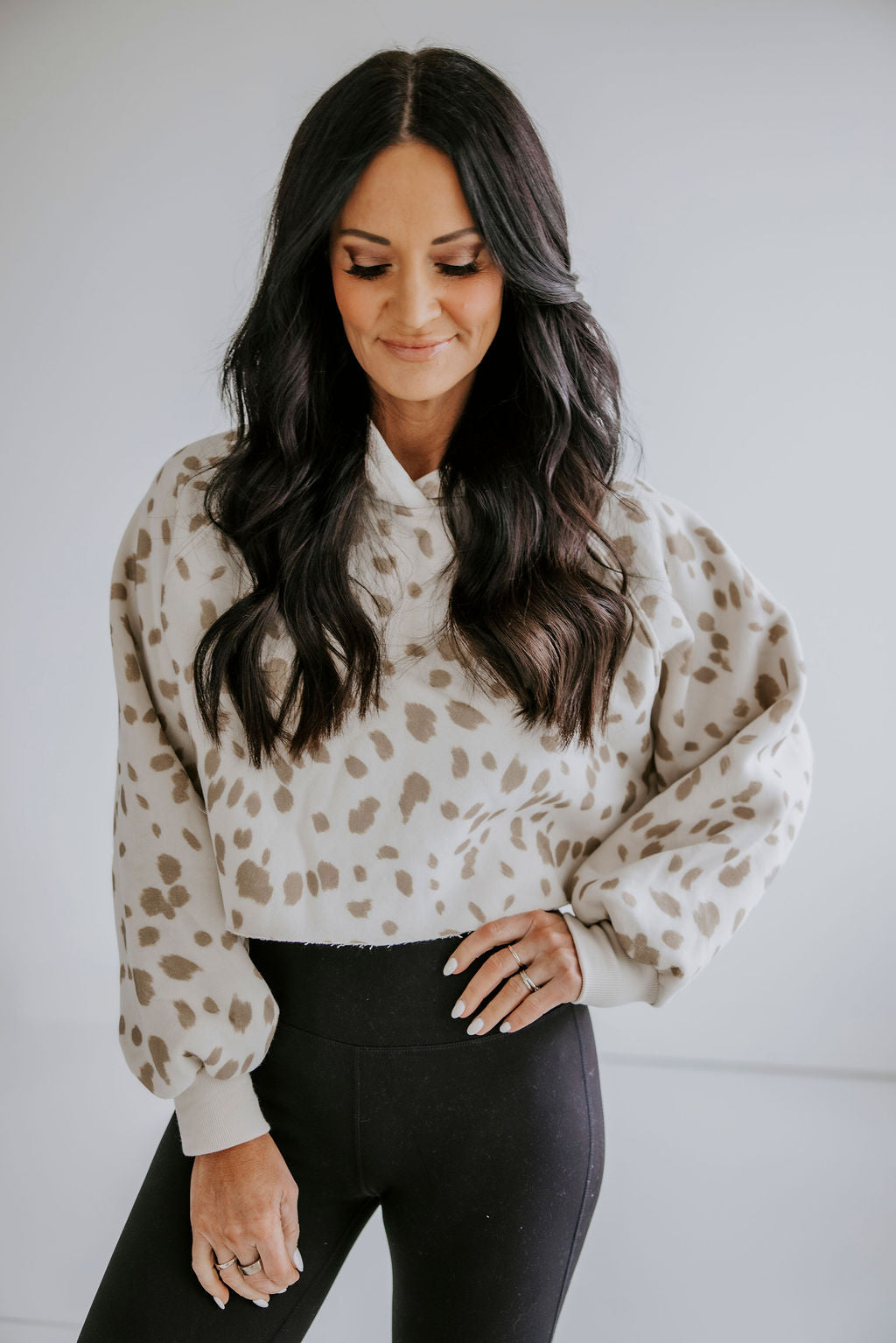 image of Farah Animal Print Cropped Hoodie