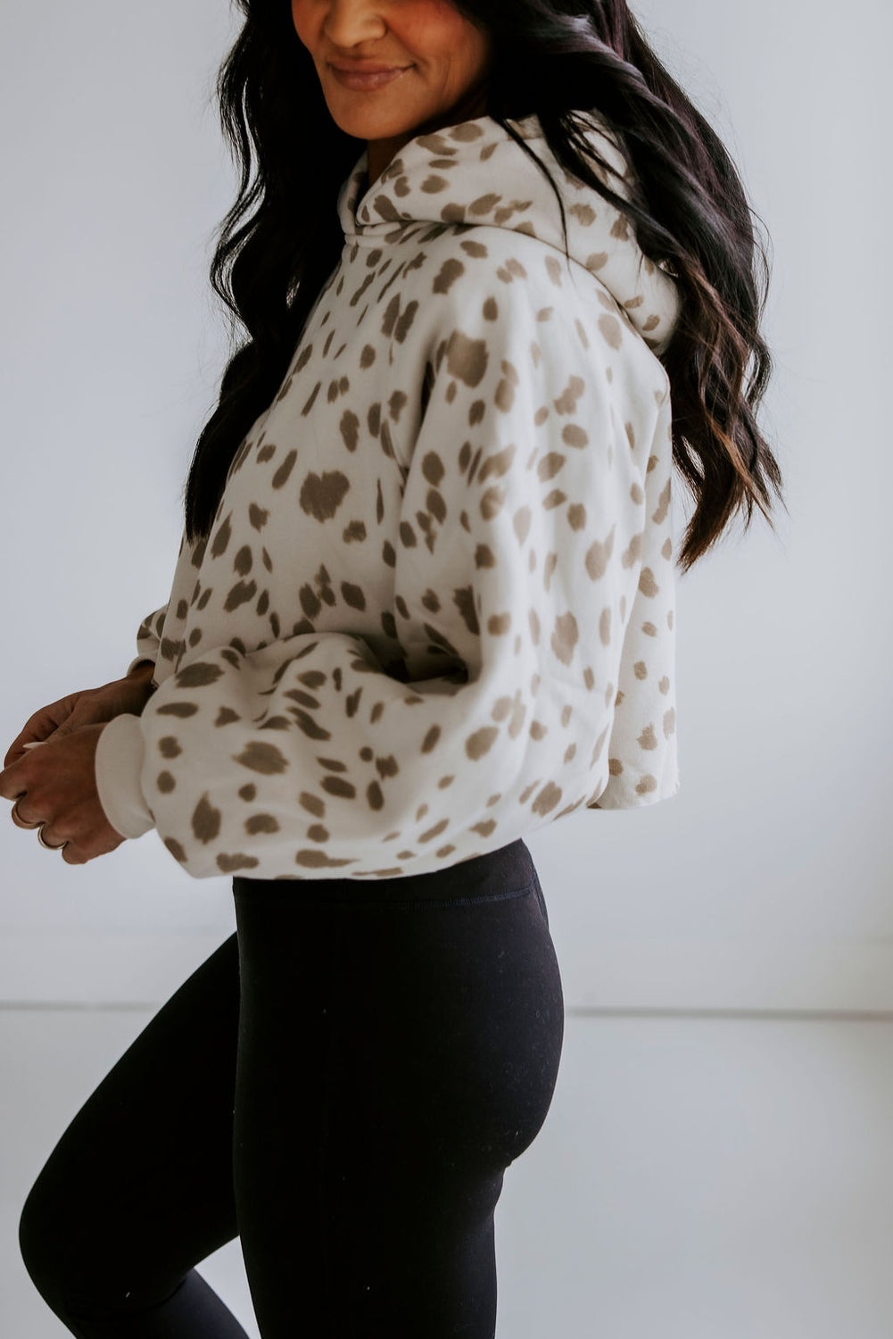 Farah Animal Print Cropped Hoodie