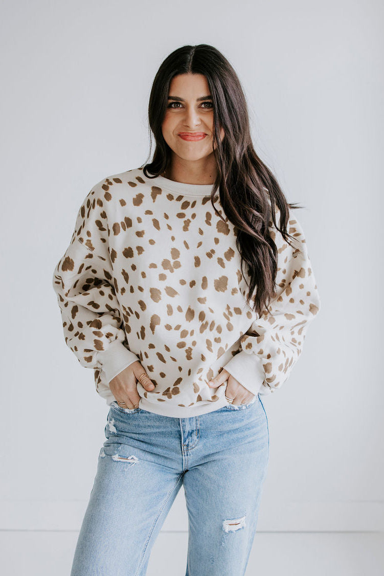 image of Jenelle Animal Print Crew