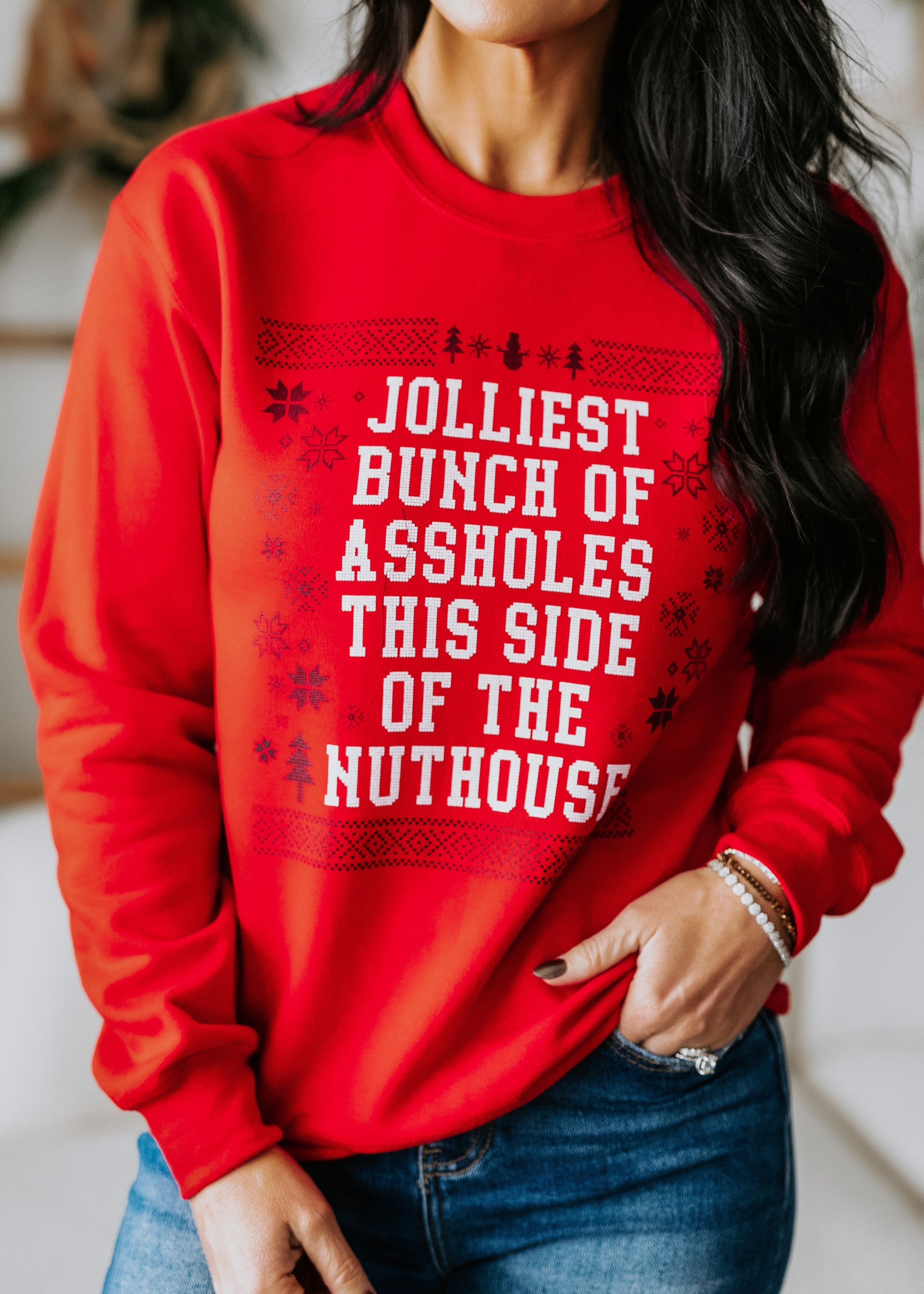 image of Curvy Jolliest Bunch Graphic Sweatshirt