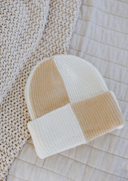 Checkered Knit Beanie