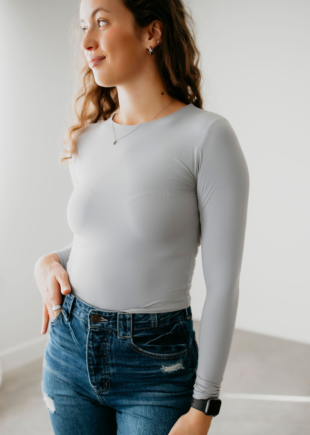 image of Stevie Crew Neck Seamless Top by Lily & Lottie