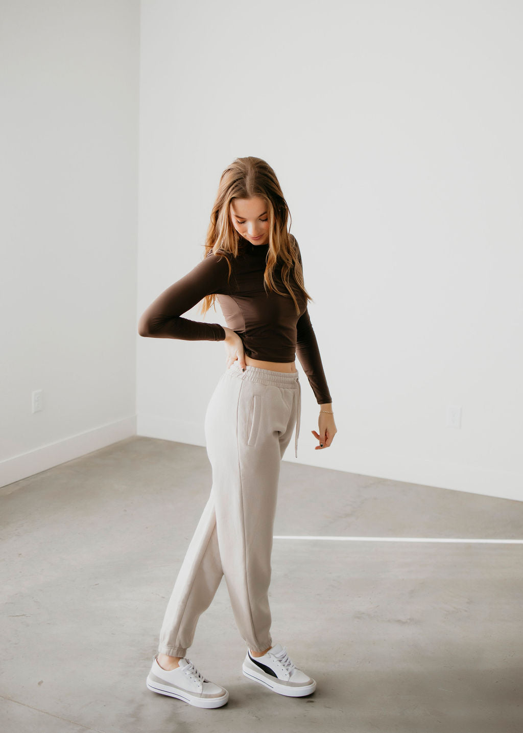 Stevie Crew Neck Seamless Top by Lily & Lottie