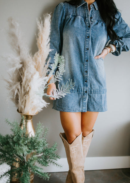 Denver Denim Babydoll Dress | Lauriebelles Denver Denim Babydoll Dress | Lauriebelles
