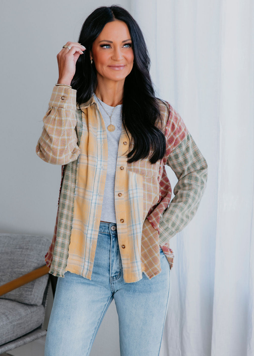 image of Madisyn Plaid Top